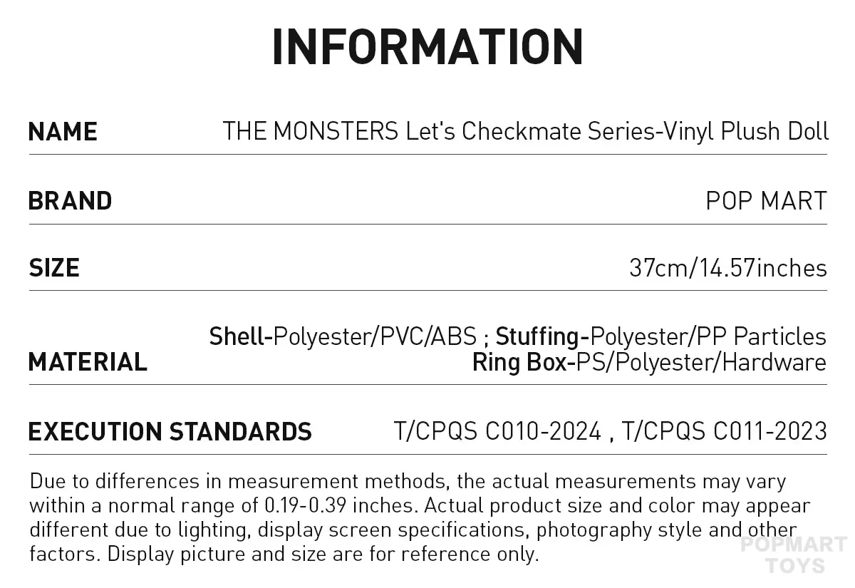 THE MONSTERS Let's Checkmate Series-Vinyl Plush Doll