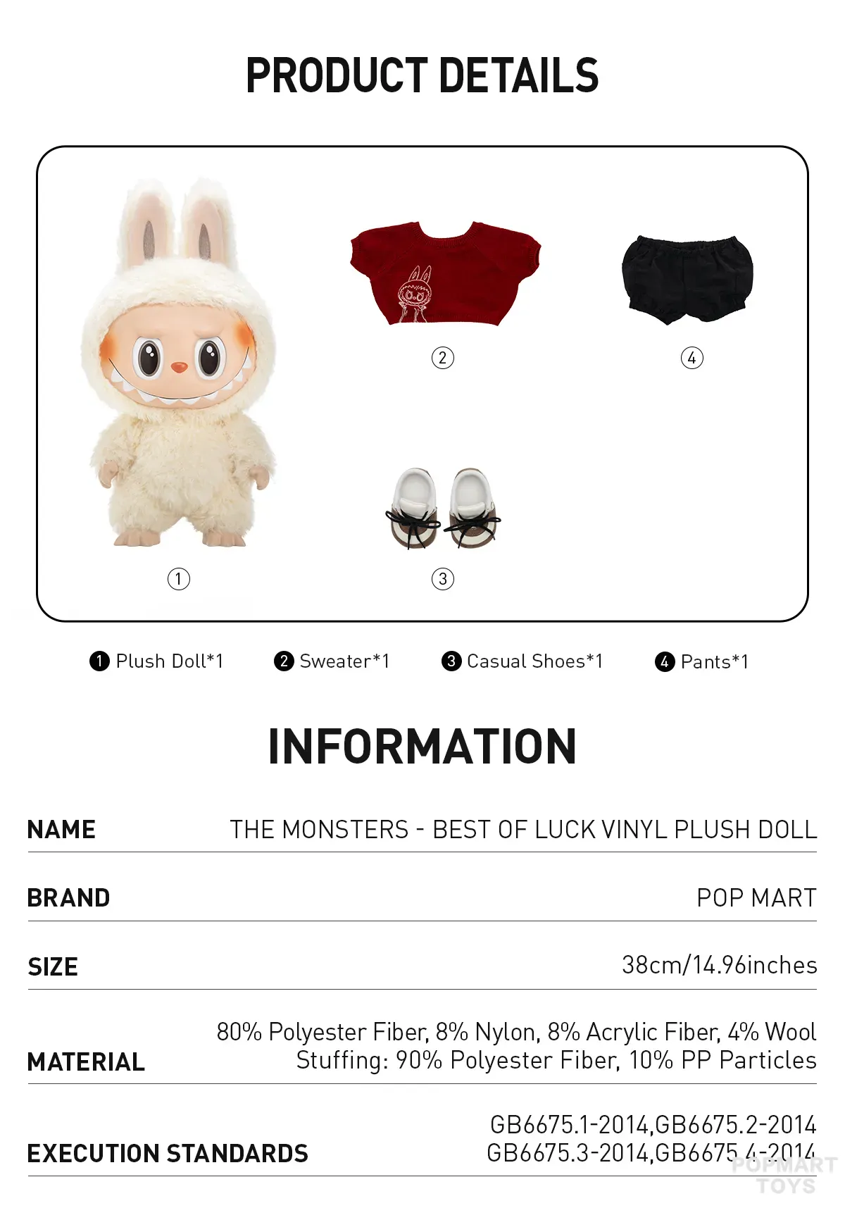 THE MONSTERS - BEST OF LUCK Vinyl Plush Doll