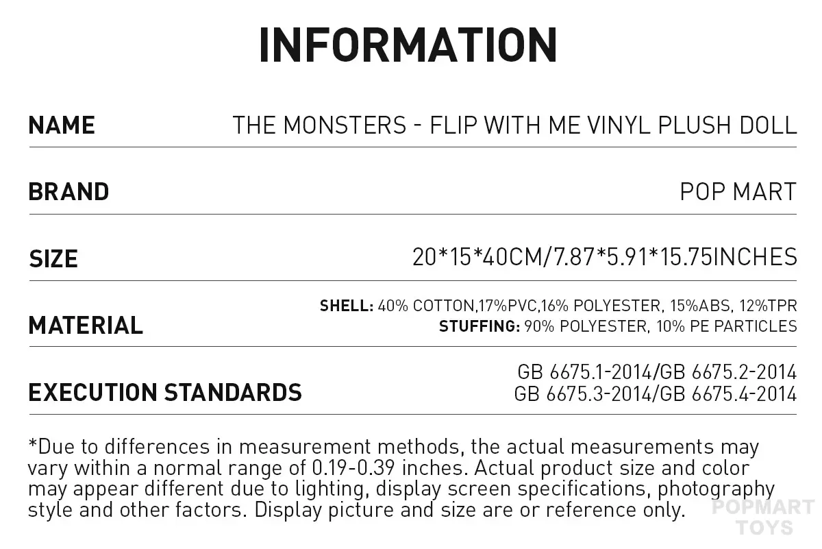 THE MONSTERS - FLIP WITH ME Vinyl Plush Doll