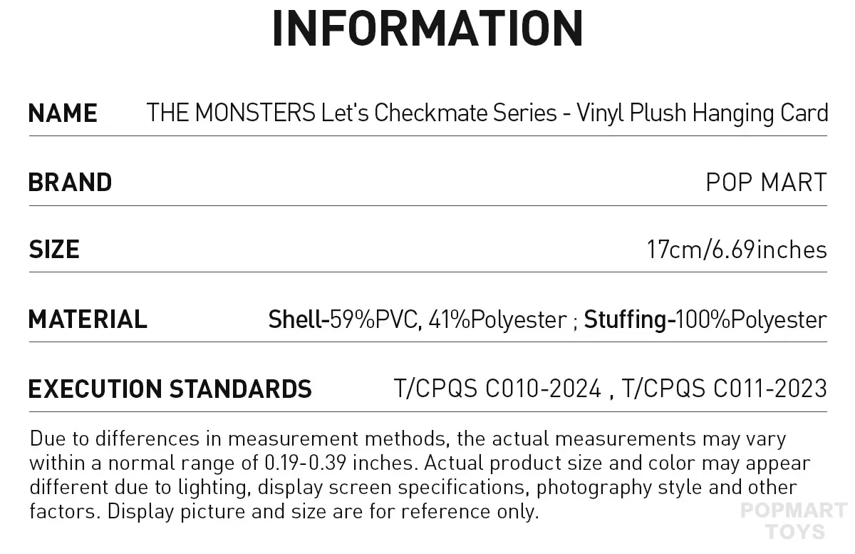 THE MONSTERS Let's Checkmate Series-Vinyl Plush Hanging Card