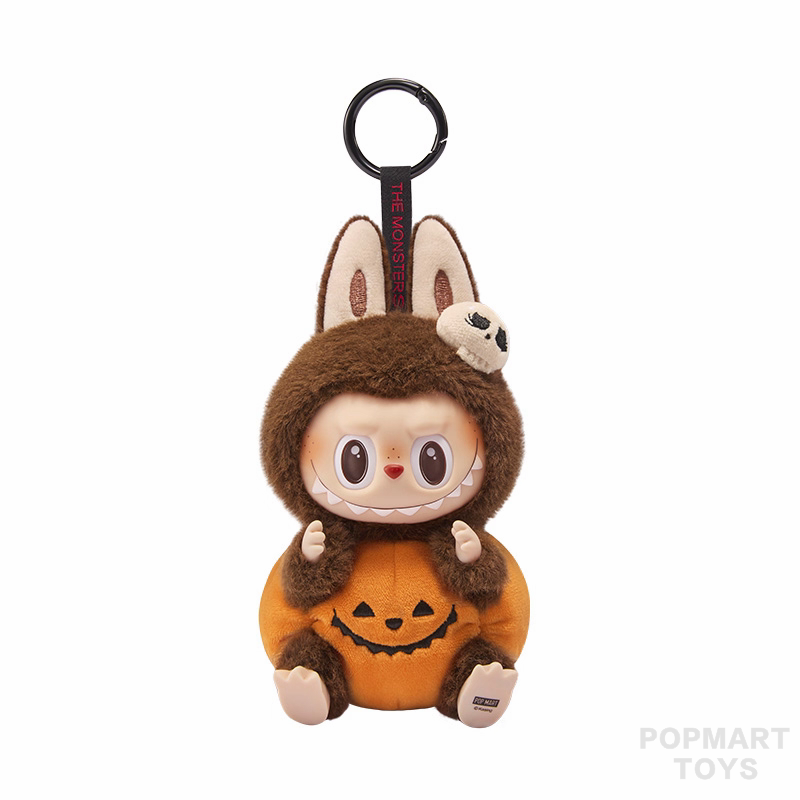 Pop Mart Labubu Happy Halloween Party Series-Sitting Pumpkin Vinyl Plush Pendant