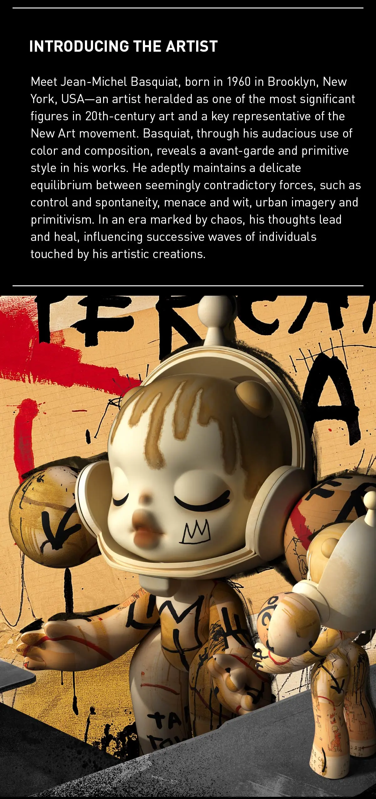 MEGA α SKULLPANDA 1000% JEAN-MICHEL BASQUIAT