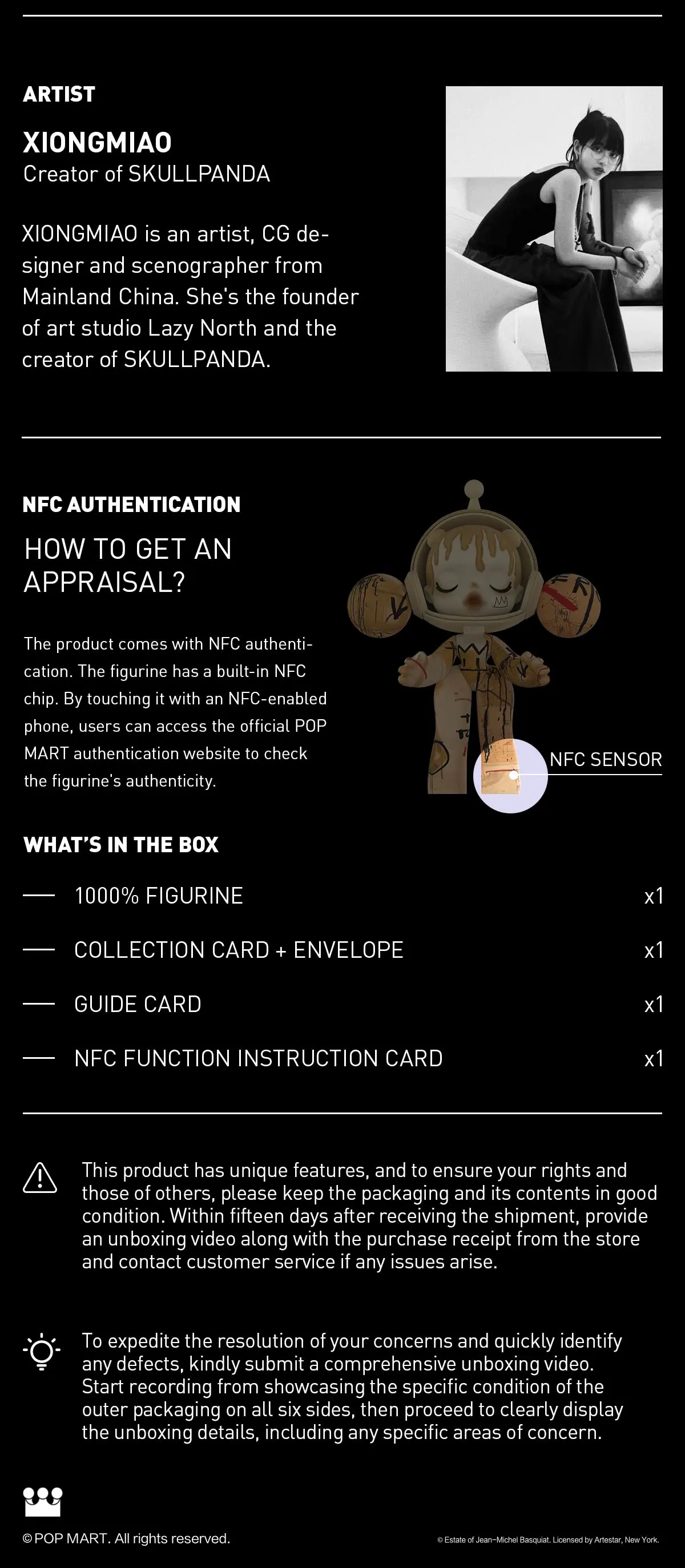 MEGA α SKULLPANDA 1000% JEAN-MICHEL BASQUIAT