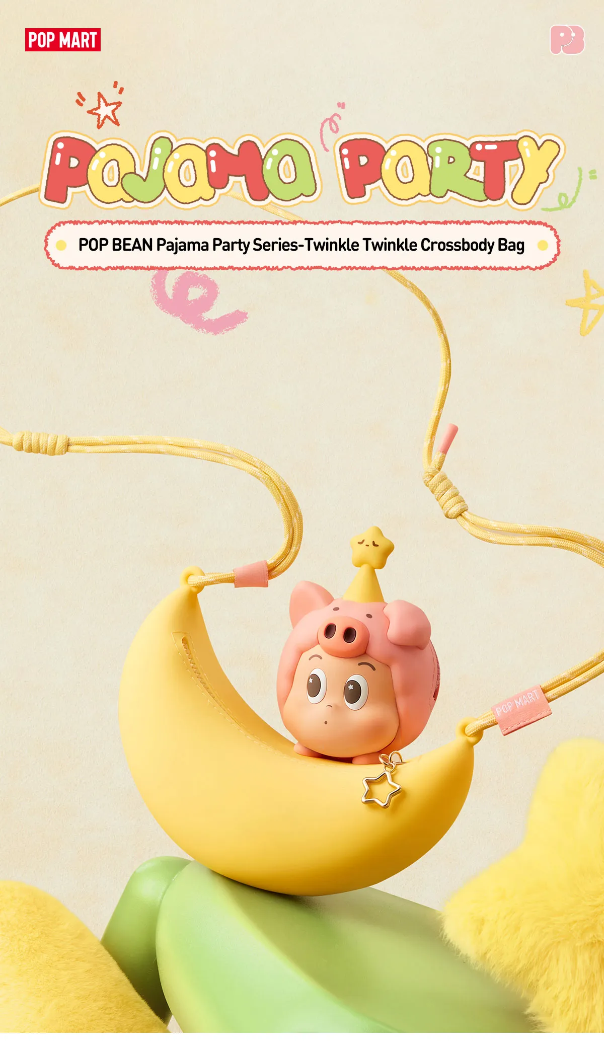 POP BEAN Pajama Party Twinkle silicone crossbody bag