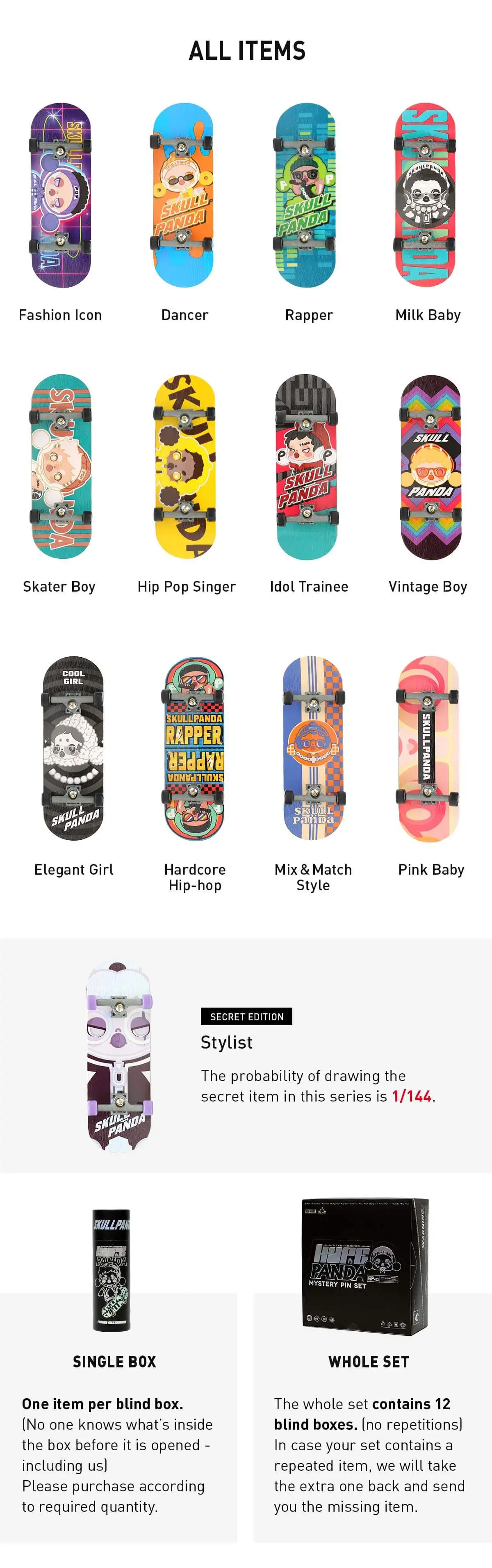 SKULLPANDA Hypepanda Series-Fingerboard