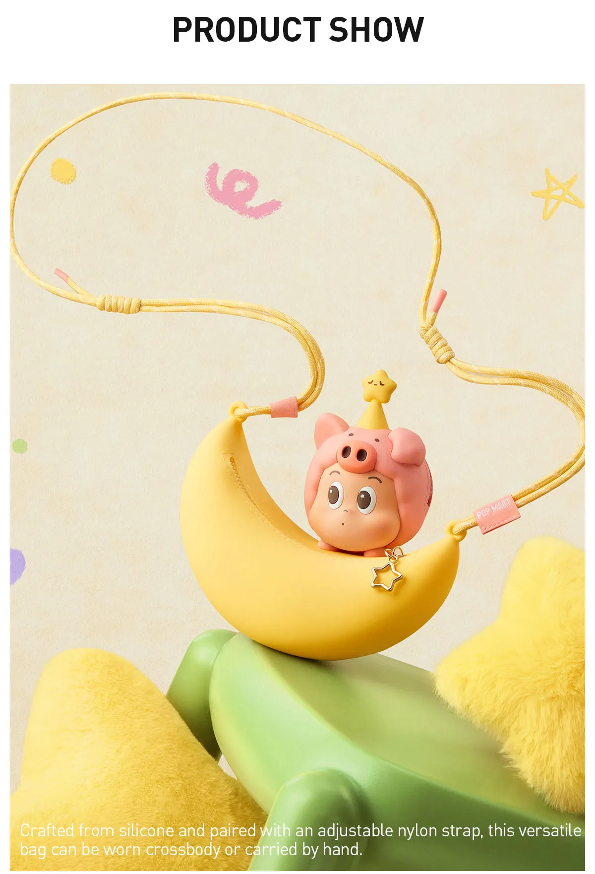 POP BEAN Pajama Party Twinkle silicone crossbody bag