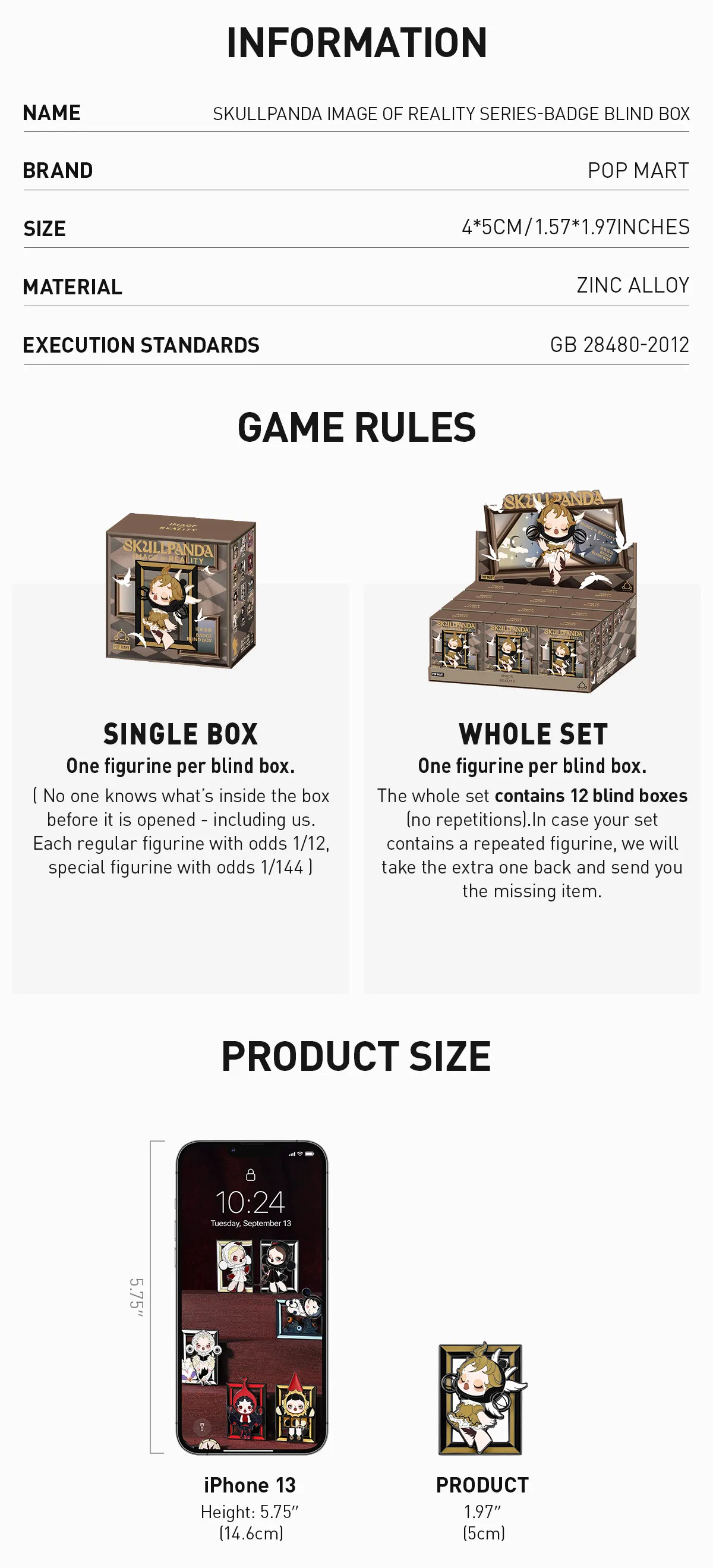 SKULLPANDA Image Of Reality Series-Badge Blind Box