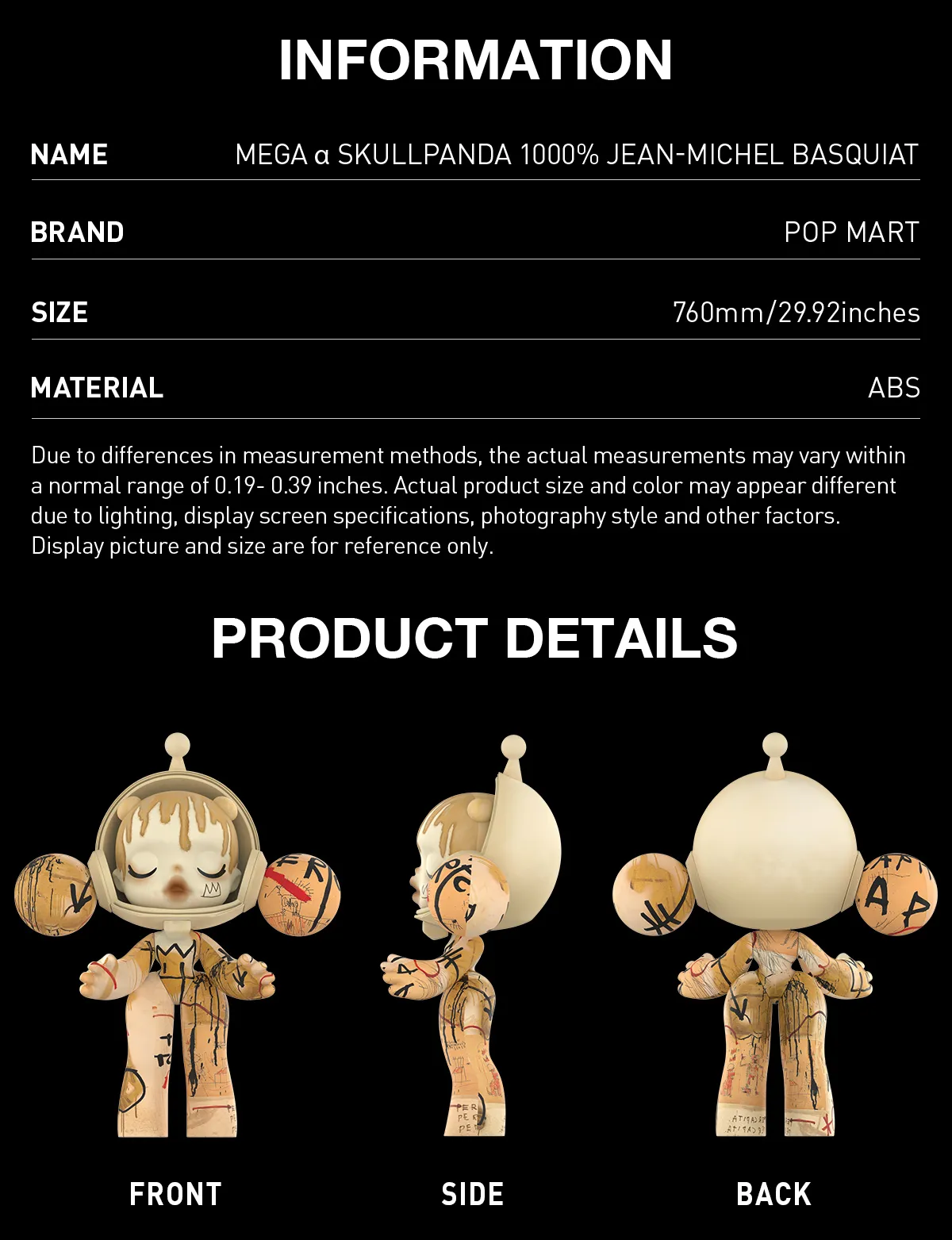 MEGA α SKULLPANDA 1000% JEAN-MICHEL BASQUIAT