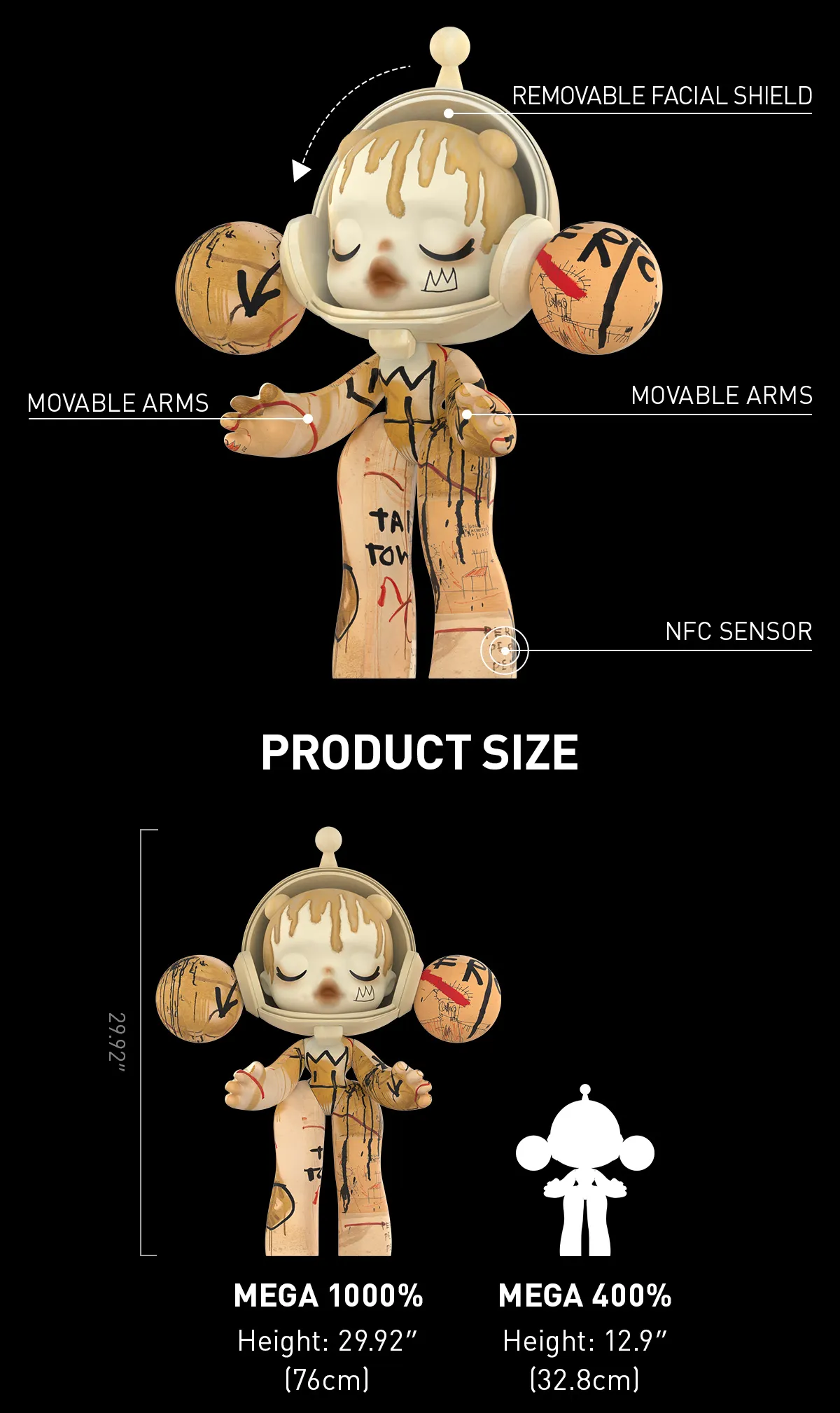 MEGA α SKULLPANDA 1000% JEAN-MICHEL BASQUIAT