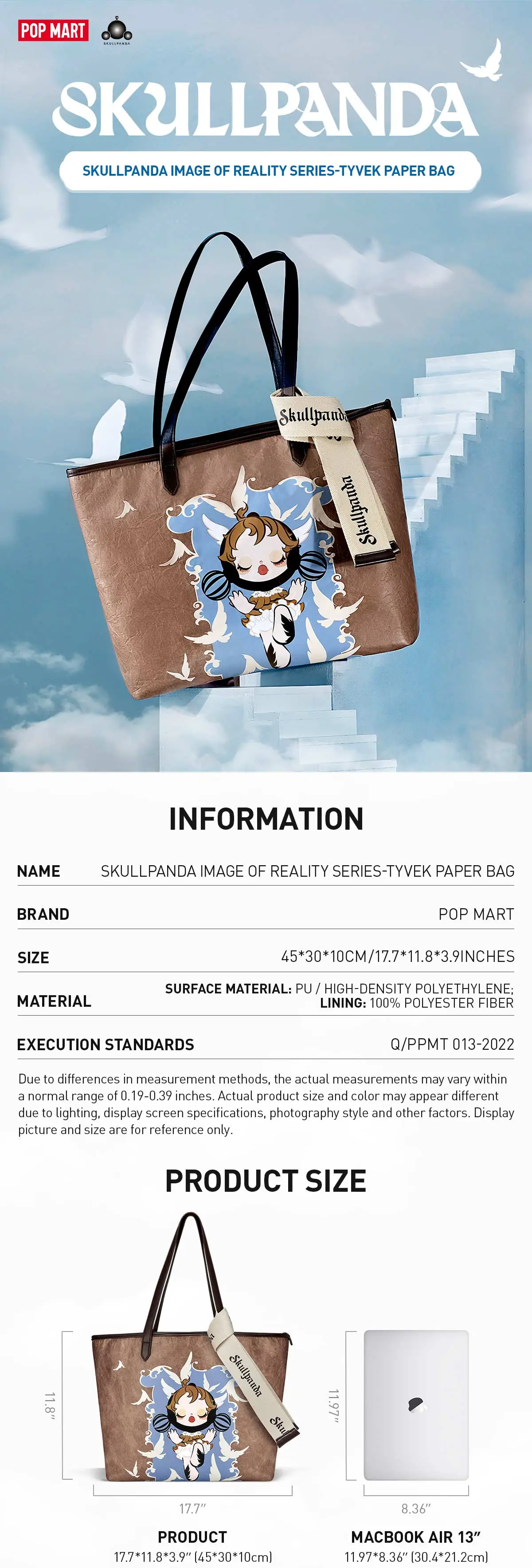 SKULLPANDA Image Of Reality Series-Tyvek Paper Bag
