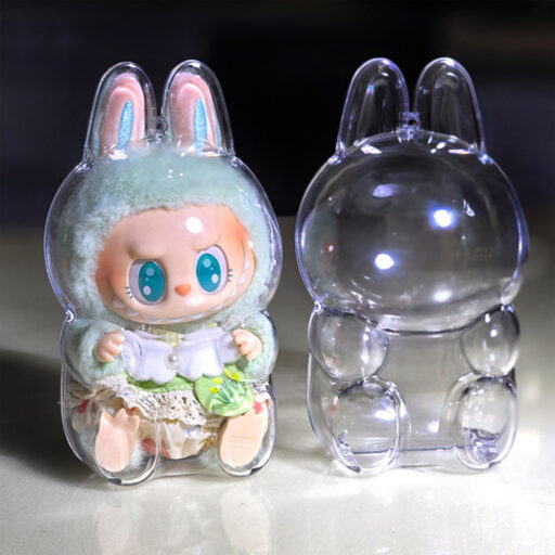 Protective Case for LABUBU, The Monsters Exciting Macaron Acrylic Display Case Clear Protective Cover for Standing Figure