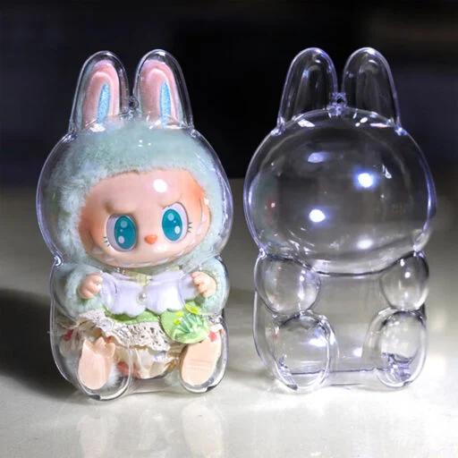 Protective Case for LABUBU, The Monsters Exciting Macaron Acrylic Display Case Clear Protective Cover for Standing Figure